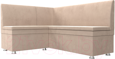 Уголок кухонный мягкий Лига Диванов Уют левый / 109626L (велюр бежевый)