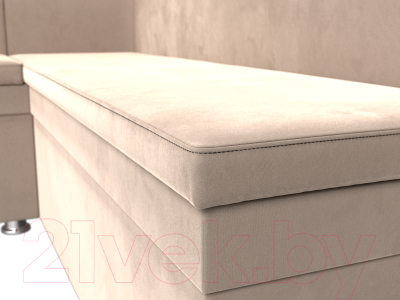 Уголок кухонный мягкий Лига Диванов Уют левый / 109626L (велюр бежевый)