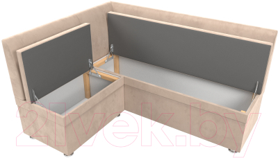 Уголок кухонный мягкий Лига Диванов Уют левый / 109626L (велюр бежевый)