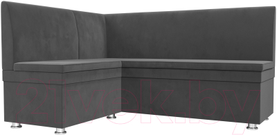 Уголок кухонный мягкий Лига Диванов Уют левый / 109627L (велюр серый) - фото