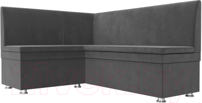 Уголок кухонный мягкий Лига Диванов Уют левый / 109627L (велюр серый)