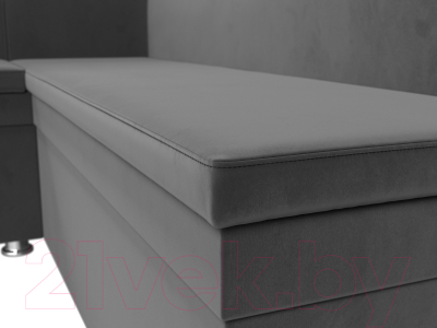 Уголок кухонный мягкий Лига Диванов Уют левый / 109627L (велюр серый)