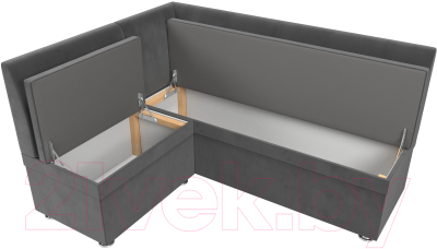 Уголок кухонный мягкий Лига Диванов Уют левый / 109627L (велюр серый)