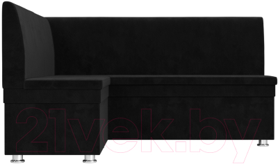 Уголок кухонный мягкий Лига Диванов Уют левый / 109628L (велюр черный)