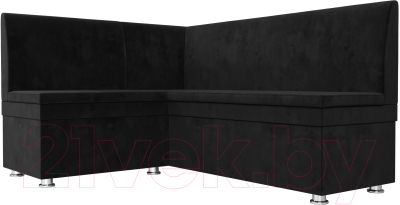 Уголок кухонный мягкий Лига Диванов Уют левый / 109628L (велюр черный)