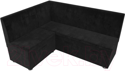 Уголок кухонный мягкий Лига Диванов Уют левый / 109628L (велюр черный)