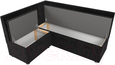 Уголок кухонный мягкий Лига Диванов Уют левый / 109628L (велюр черный)