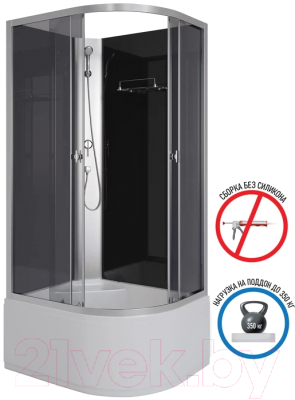 Душевая кабина Niagara Eco E100/80/40L/TN/BK 100x80x195