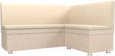 Уголок кухонный мягкий Лига Диванов Уют правый / 28383 (экокожа бежевый) - фото
