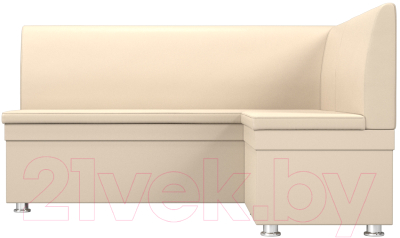 Уголок кухонный мягкий Лига Диванов Уют правый / 28383 (экокожа бежевый)