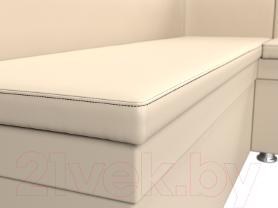 Уголок кухонный мягкий Лига Диванов Уют правый / 28383 (экокожа бежевый)