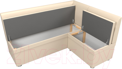 Уголок кухонный мягкий Лига Диванов Уют правый / 28383 (экокожа бежевый)