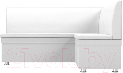 Уголок кухонный мягкий Лига Диванов Уют правый / 28384 (экокожа белый)