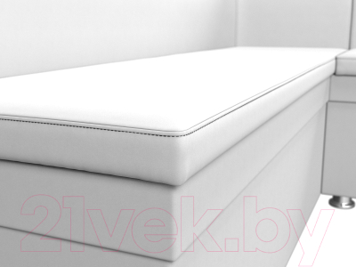 Уголок кухонный мягкий Лига Диванов Уют правый / 28384 (экокожа белый)