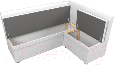 Уголок кухонный мягкий Лига Диванов Уют правый / 28384 (экокожа белый)