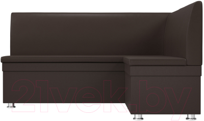 Уголок кухонный мягкий Лига Диванов Уют правый / 28385 (экокожа коричневый)