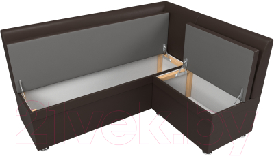 Уголок кухонный мягкий Лига Диванов Уют правый / 28385 (экокожа коричневый)