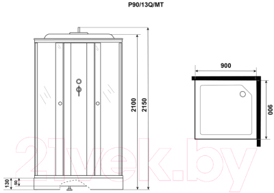 Душевая кабина Niagara Promo P90/13Q/MT 90x90x215