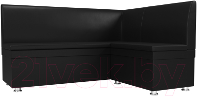 Уголок кухонный мягкий Лига Диванов Уют правый / 28387 (экокожа черный) - фото