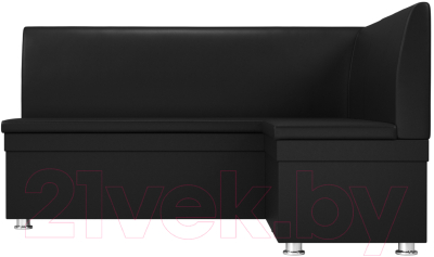 Уголок кухонный мягкий Лига Диванов Уют правый / 28387 (экокожа черный)