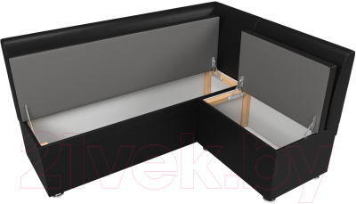 Уголок кухонный мягкий Лига Диванов Уют правый / 28387 (экокожа черный)