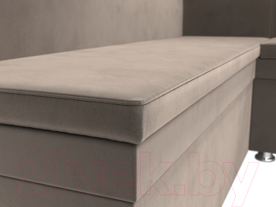 Уголок кухонный мягкий Лига Диванов Уют правый / 109624 (велюр коричневый)