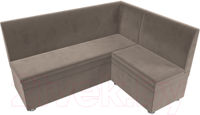 Уголок кухонный мягкий Лига Диванов Уют правый / 109624 (велюр коричневый)