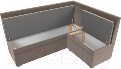 Уголок кухонный мягкий Лига Диванов Уют правый / 109624 (велюр коричневый)