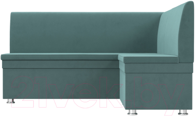 Уголок кухонный мягкий Лига Диванов Уют правый / 109625 (велюр бирюзовый)
