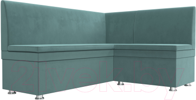 Уголок кухонный мягкий Лига Диванов Уют правый / 109625 (велюр бирюзовый)