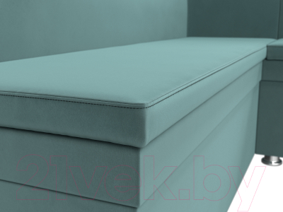 Уголок кухонный мягкий Лига Диванов Уют правый / 109625 (велюр бирюзовый)