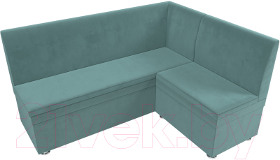 Уголок кухонный мягкий Лига Диванов Уют правый / 109625 (велюр бирюзовый)