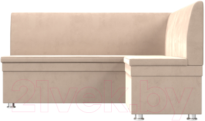 Уголок кухонный мягкий Лига Диванов Уют правый / 109626 (велюр бежевый)