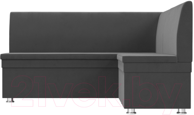 Уголок кухонный мягкий Лига Диванов Уют правый / 109627 (велюр серый)