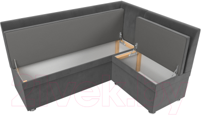 Уголок кухонный мягкий Лига Диванов Уют правый / 109627 (велюр серый)