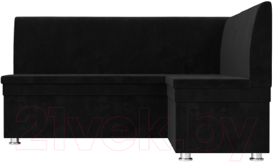 Уголок кухонный мягкий Лига Диванов Уют правый / 109628 (велюр черный)