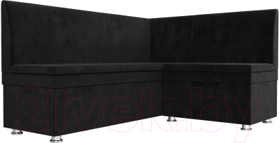 Уголок кухонный мягкий Лига Диванов Уют правый / 109628 (велюр черный)