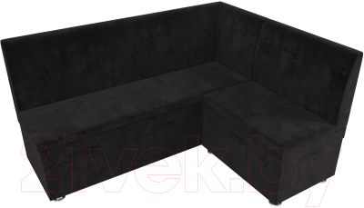 Уголок кухонный мягкий Лига Диванов Уют правый / 109628 (велюр черный)