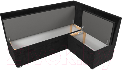 Уголок кухонный мягкий Лига Диванов Уют правый / 109628 (велюр черный)