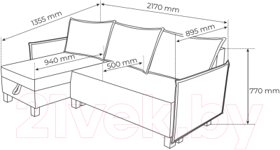 Диван угловой Mio Tesoro Туули (Malmo 79 Blue)