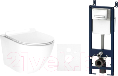 Унитаз подвесной с инсталляцией AV Engineering Comfort AVWHR203 + AM.PM I012703.0201 - фото