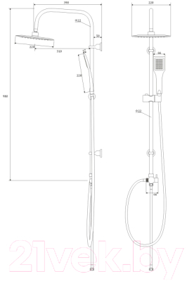 Душевая система Deante Neo Vero NBV 051K