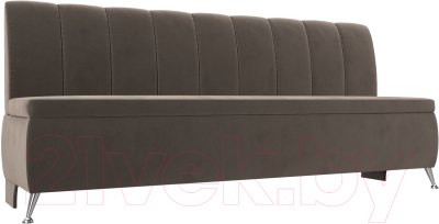 Скамья кухонная мягкая Лига Диванов Кантри / 106827 (велюр коричневый) - фото