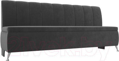 Скамья кухонная мягкая Лига Диванов Кантри / 106831 (велюр серый) - фото