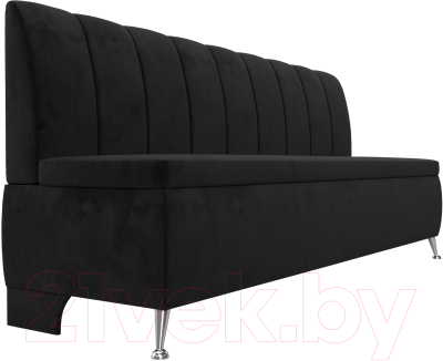Скамья кухонная мягкая Лига Диванов Кантри / 106832 (велюр черный)