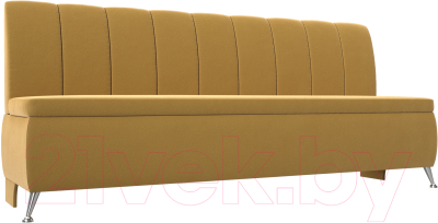 Скамья кухонная мягкая Лига Диванов Кантри / 113367 (микровельвет желтый) - фото
