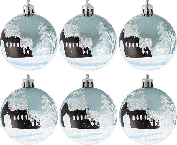 Набор шаров новогодних Волшебная страна Зимний пейзаж 007496 - фото