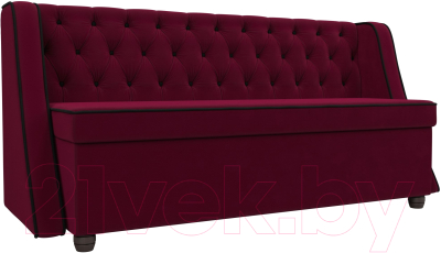 Скамья кухонная мягкая Лига Диванов Лофт / 109431 (микровельвет бордовый/черный) - фото