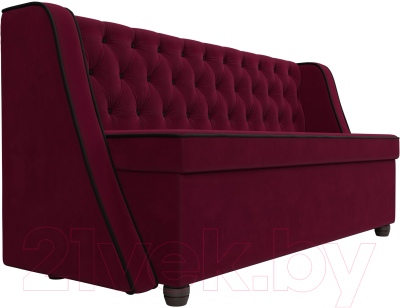 Скамья кухонная мягкая Лига Диванов Лофт / 109431 (микровельвет бордовый/черный)