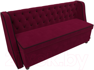 Скамья кухонная мягкая Лига Диванов Лофт / 109431 (микровельвет бордовый/черный)